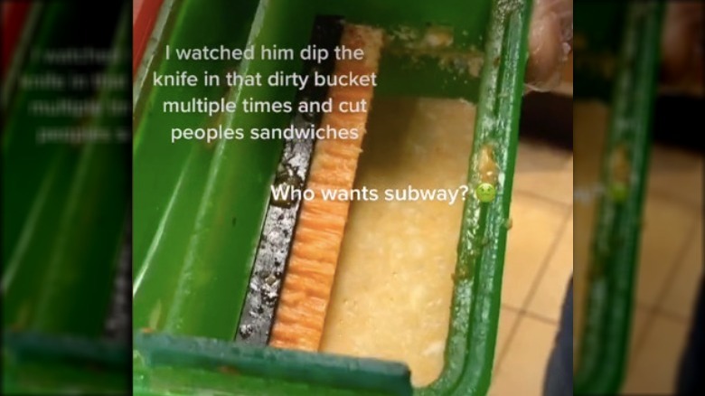 A screenshot of dirty bucket at Subway