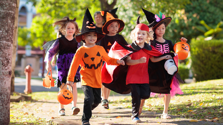 Children trick-or-treating