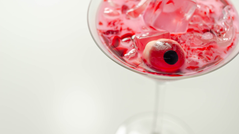 Halloween drink with eyeball