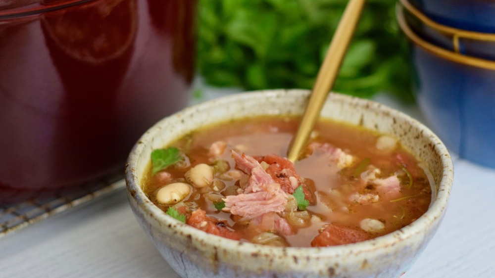 hot bowl of ham and bean soup