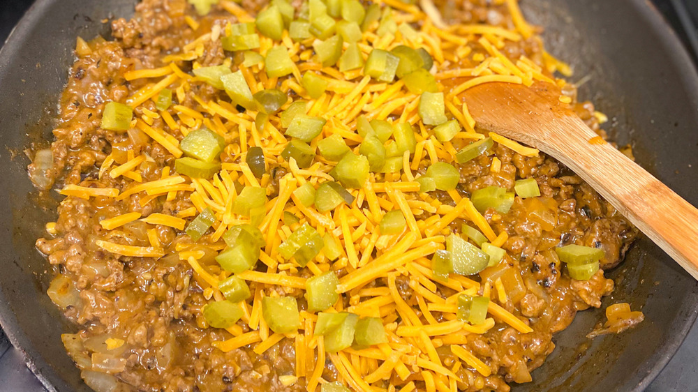 hamburger casserole in pan