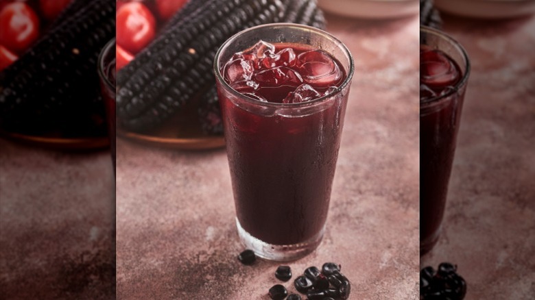 chicha morada in glass