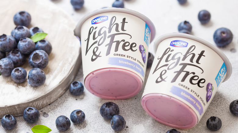 Light & Free Danone blueberry Greek style yogurt