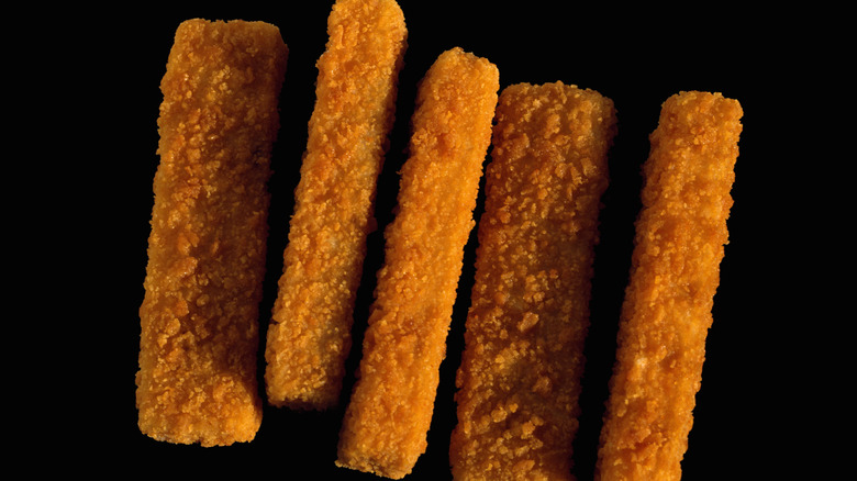 fish sticks with black background