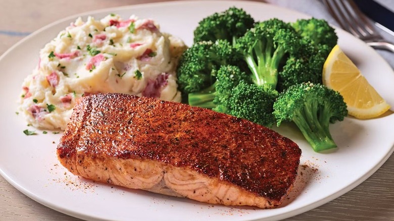 platter with blackened salmon from Applebee's