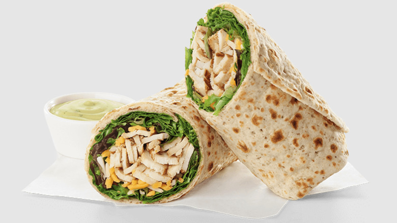 Chick-fil-A grilled chicken cool wrap with dressing