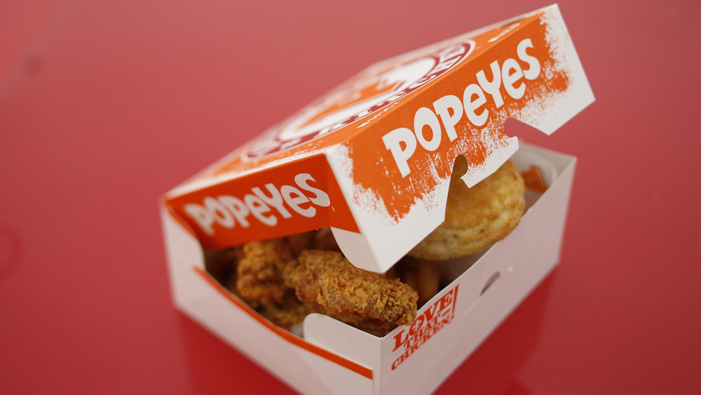 A box of Popeyes chicken