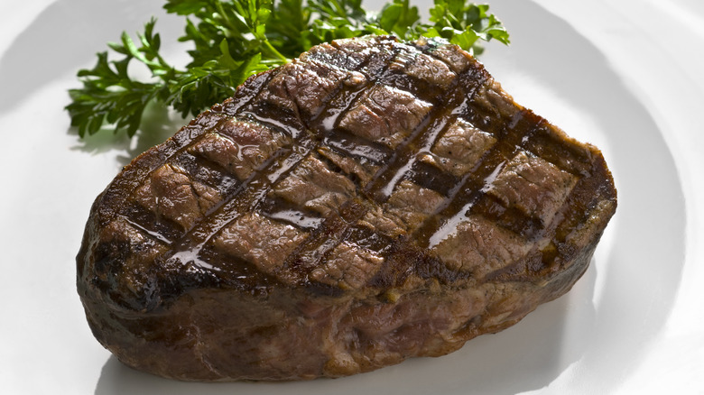 grilled plain filet mignon