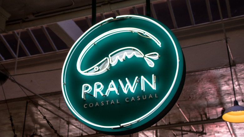 Neon sign for Prawn