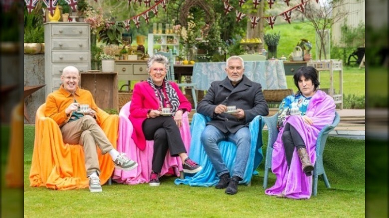 Matt Lucas, Prue Leith, Paul Hollywood and Noel Fielding