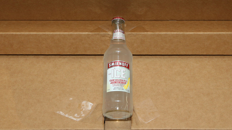 Smirnoff Ice bottle on floor