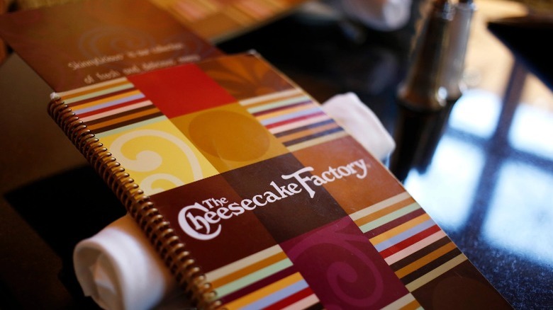 The Cheesecake Factory menu