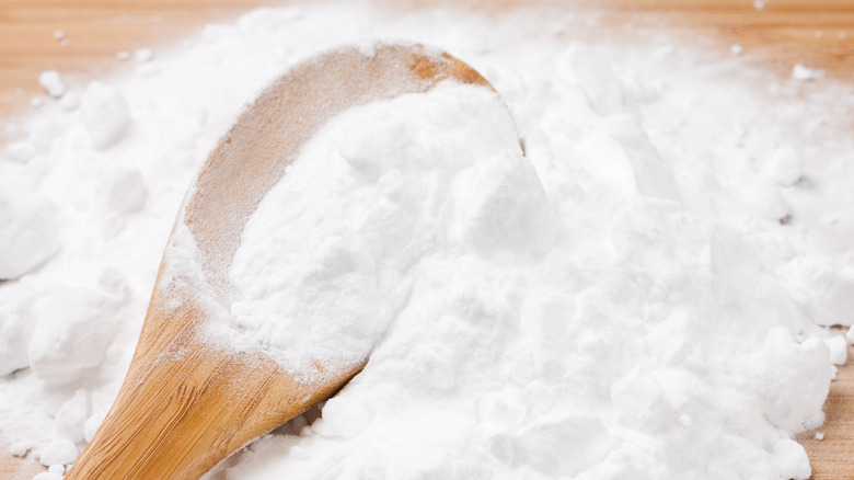 Baking powder with a spoon