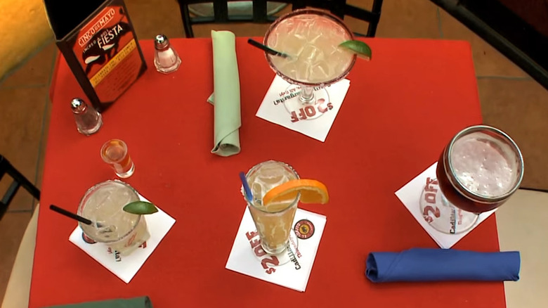 Drinks on table at El Torito restaurant