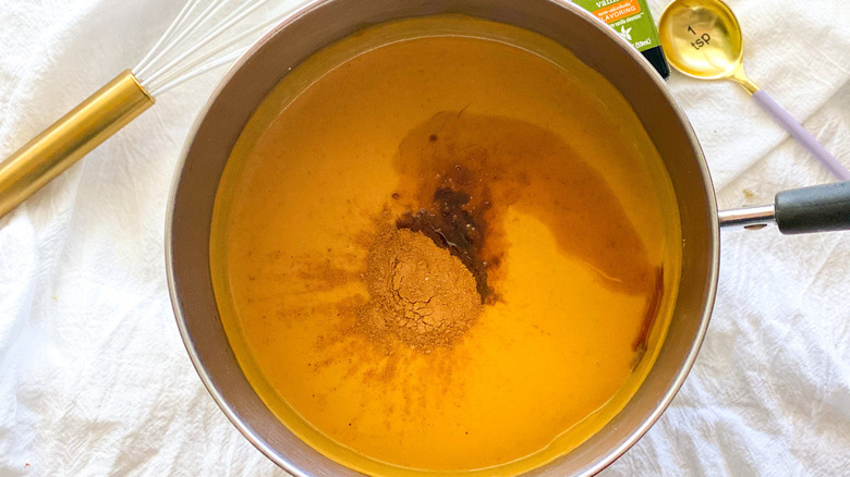 homemade pumpkin pudding in pot