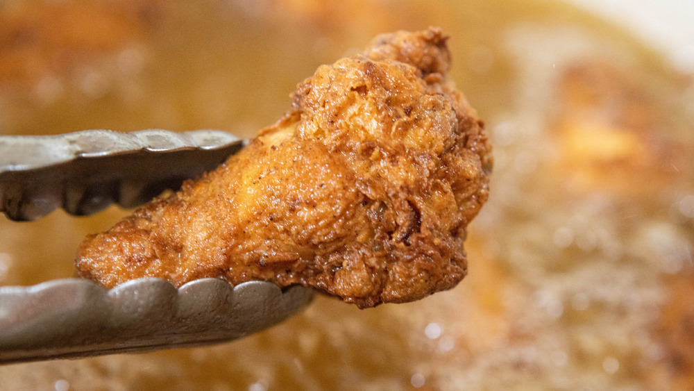 hot wings recipe being fried