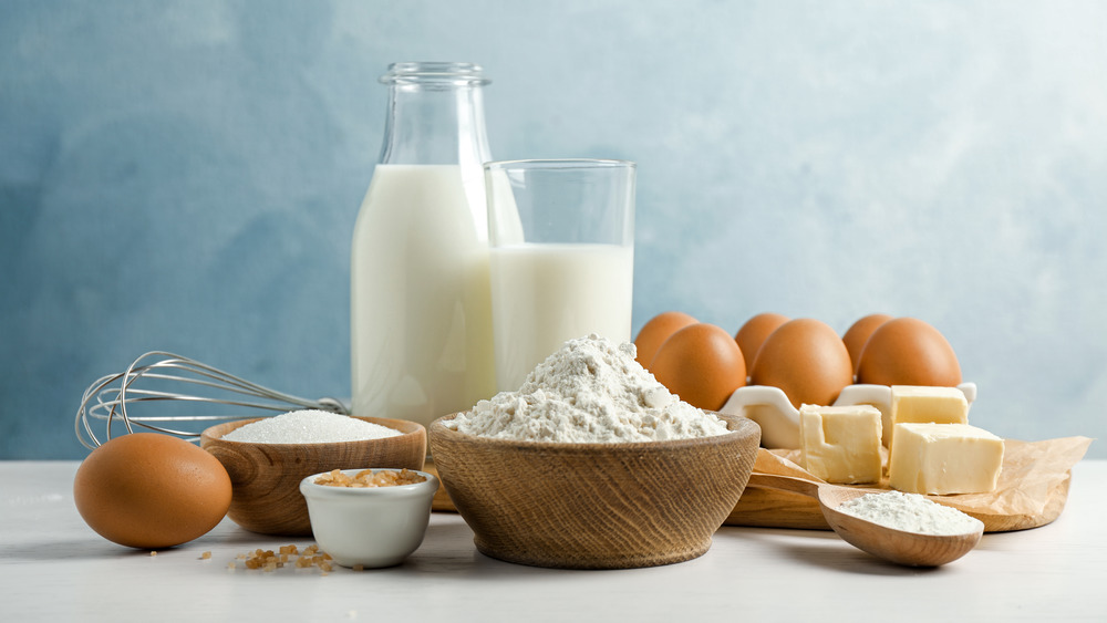 Ingredients for baking a cake