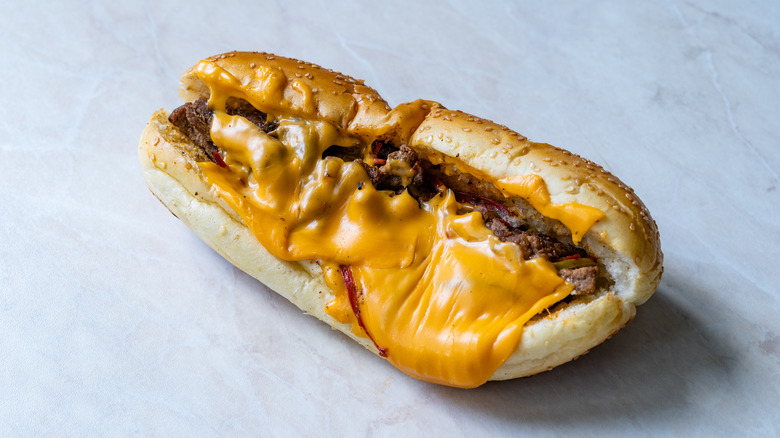 Philly cheesesteak with American cheese