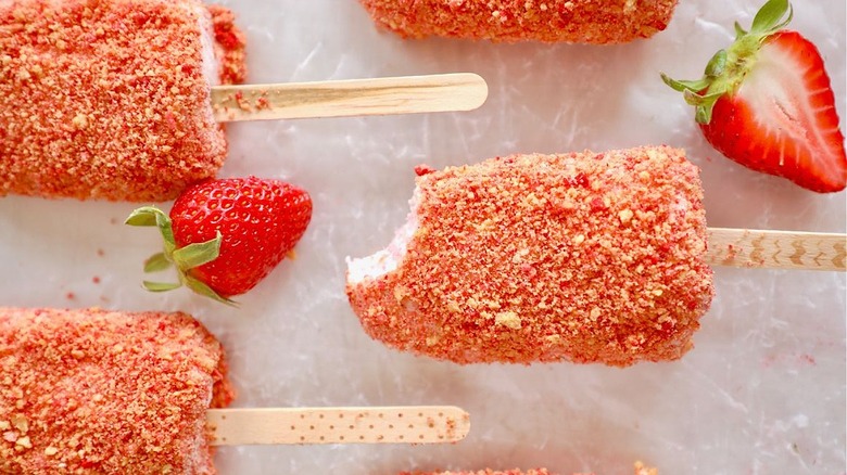 The Ice Cream Tip For Perfect Homemade Strawberry Shortcake Bars