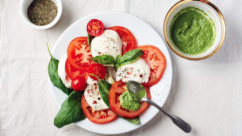 Caprese salad on plate