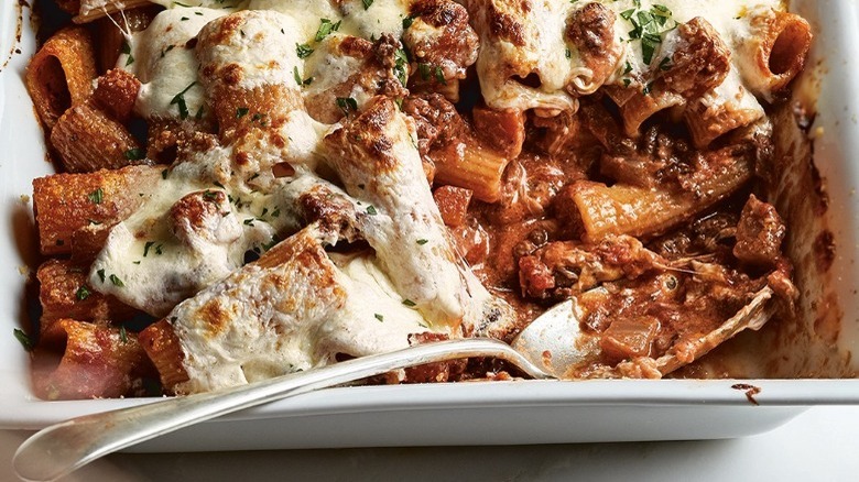 Baked rigatoni with lamb ragu