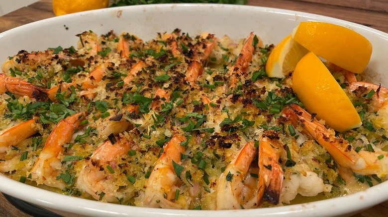 Baked shrimp scampi