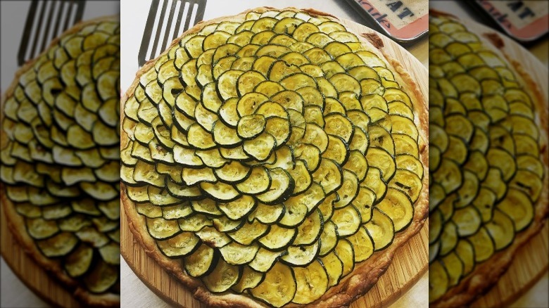 Zucchini and goat cheese tart