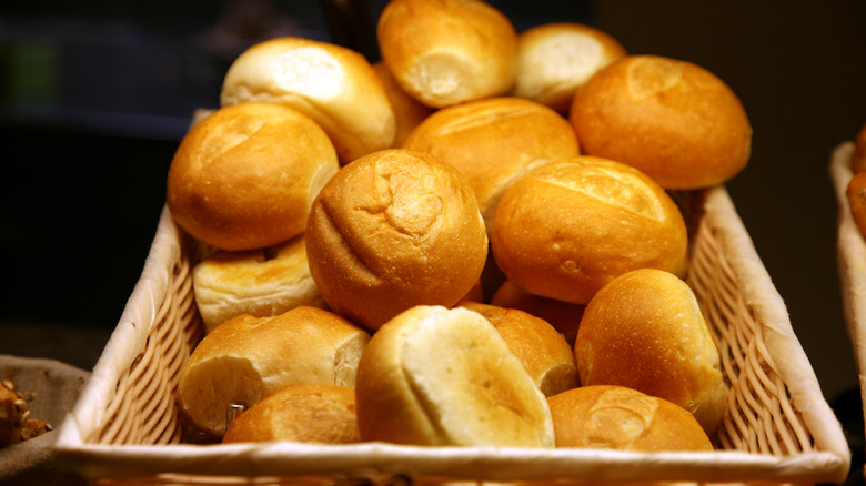 Fresh rolls in basket