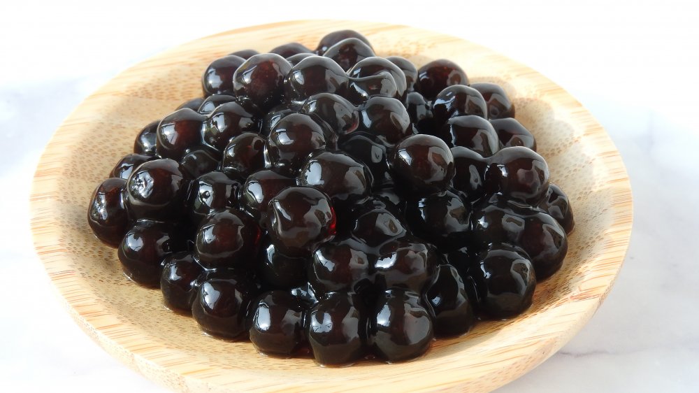 Plate full of tapioca balls