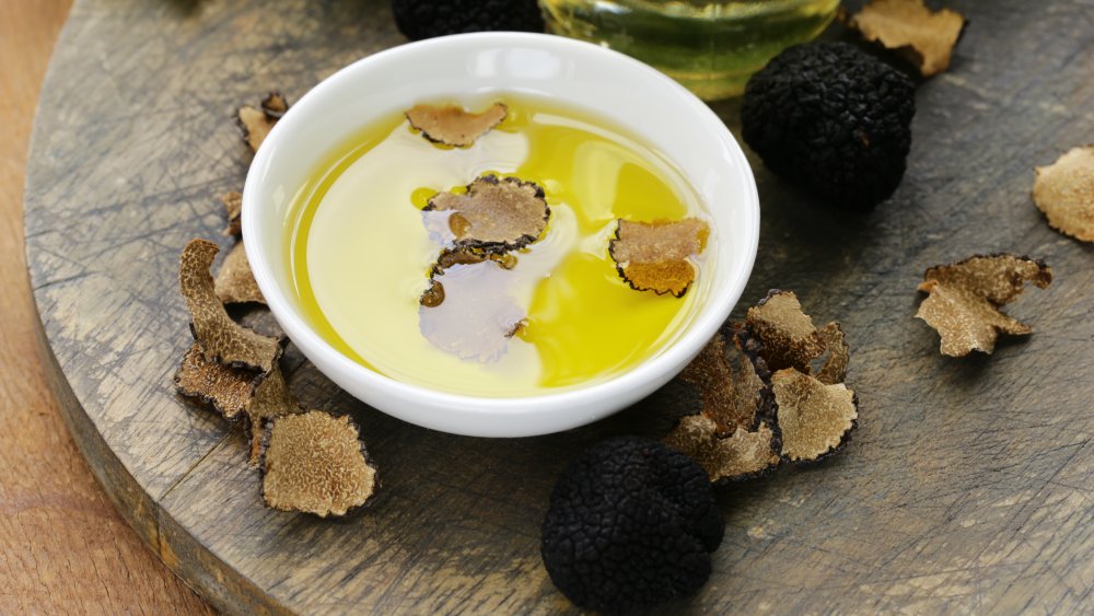 A bowl of truffles in oil 