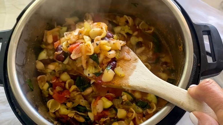 spoonful of minestrone soup