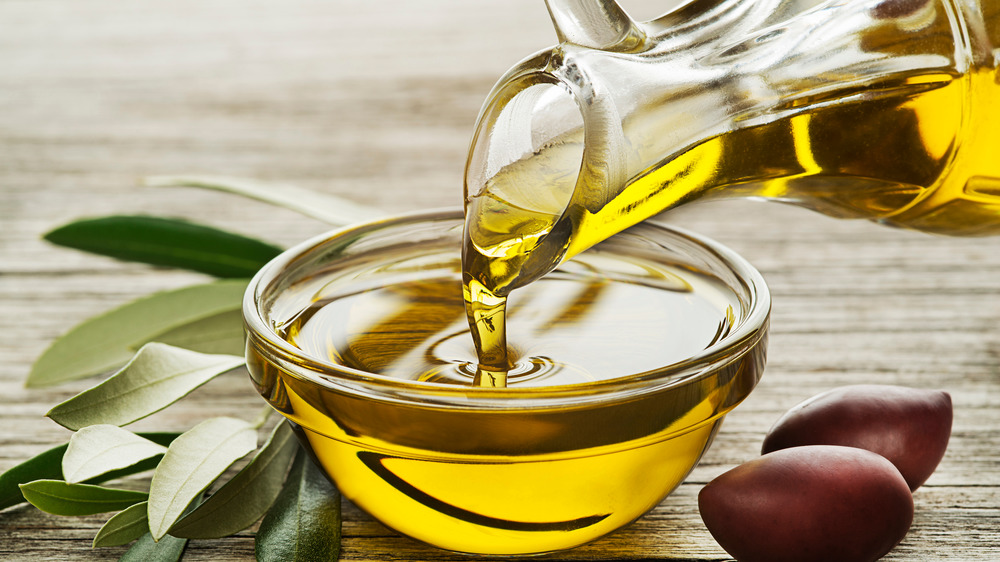 Olive oil being poured