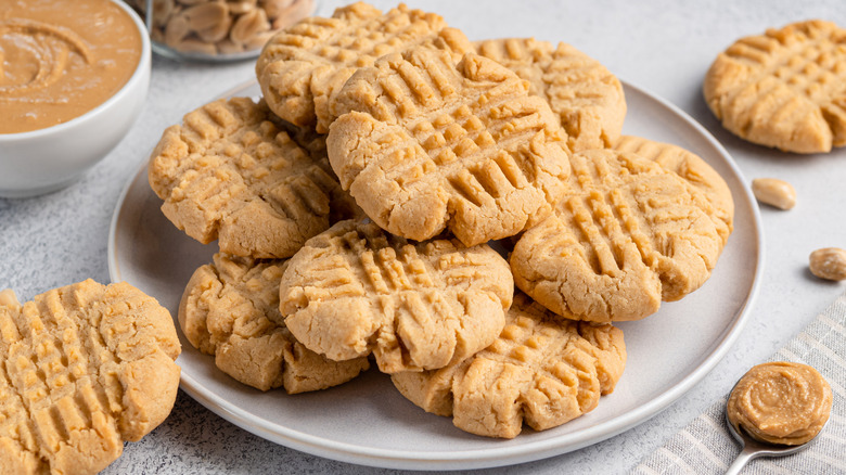 Plate of peanut butter cookies