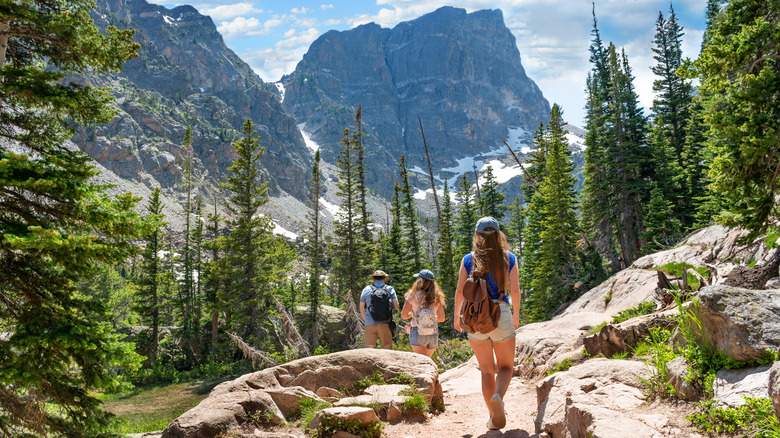 People hiking a national park