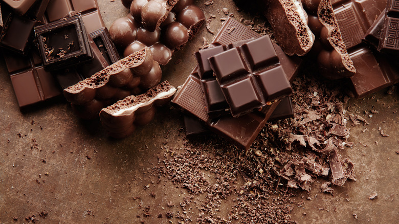 Different chocolate pieces