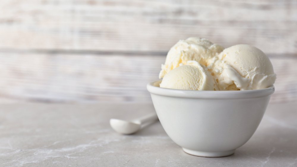 bowl of vanilla ice cream