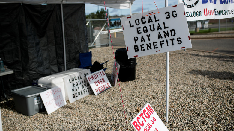 A scene from the Kellogg strike