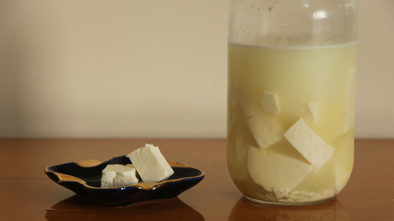 Feta cheese in brine