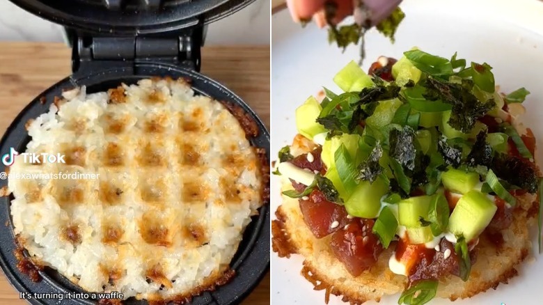 Crispy rice waffles