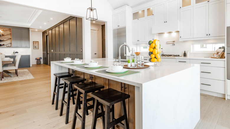 modern open floor plan kitchen