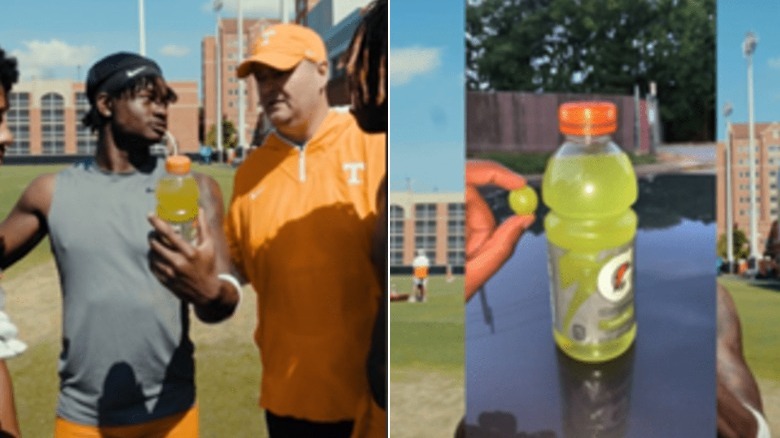 Athletes debate the color of Gatorade lemon/lime. 