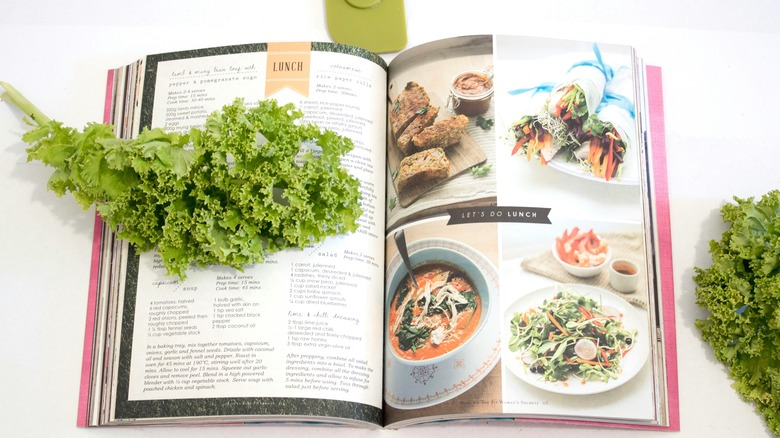 Cook book and parsley