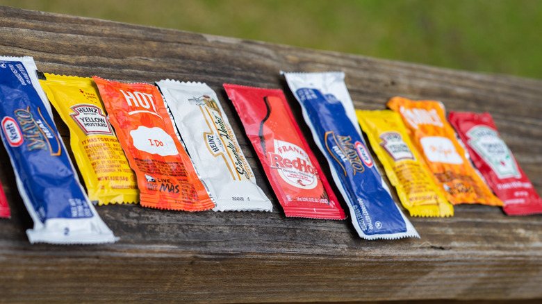 Variety of sauce packets