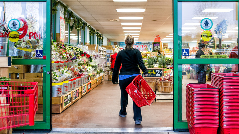 Shopper walks into Trader Joe's