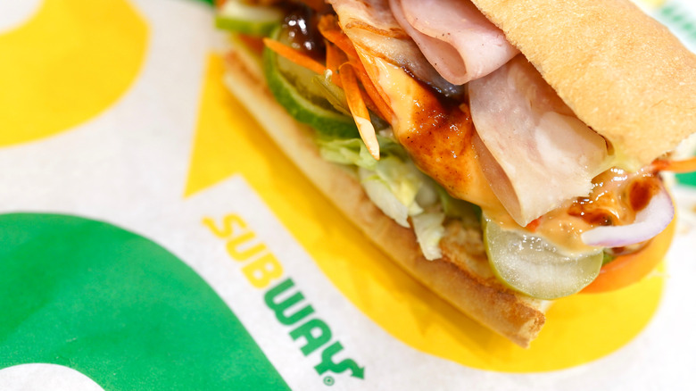 Subway sandwich unwrapped