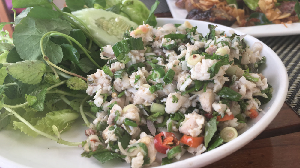 Laotian larb made with fish