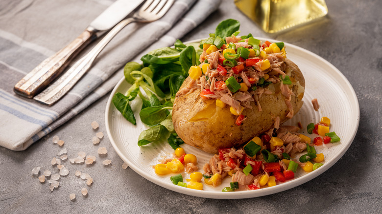 tuna salsa baked potato