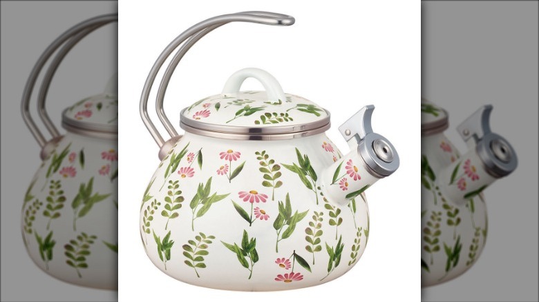 flower-patterned teapot