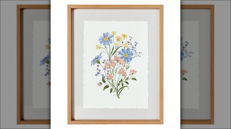 framed picture of flowers