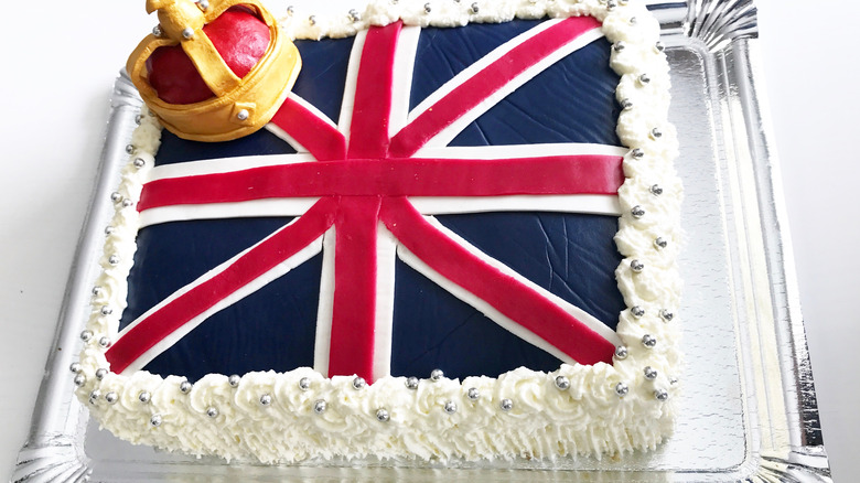 Union Jack-themed decorated cake